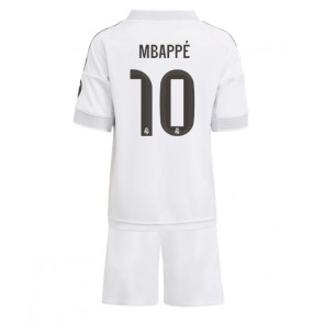 Lacne Dětský Futbalové dres Real Madrid Kylian Mbappe #10 2025-26 Krátky Rukáv - Domáci (+ trenírky)